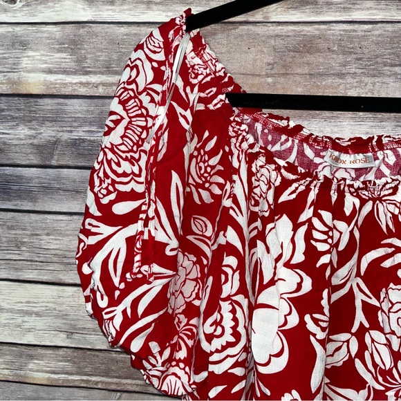 Knox Rose Lined Hawaiian Print Top Off Shoulder Size Large NWOT C2 - Picture 4 of 4
